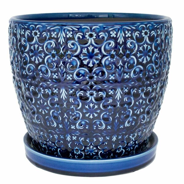 Pg Perfect 10 in. Mediterranean Ceramic Planter, Blue PG1679300